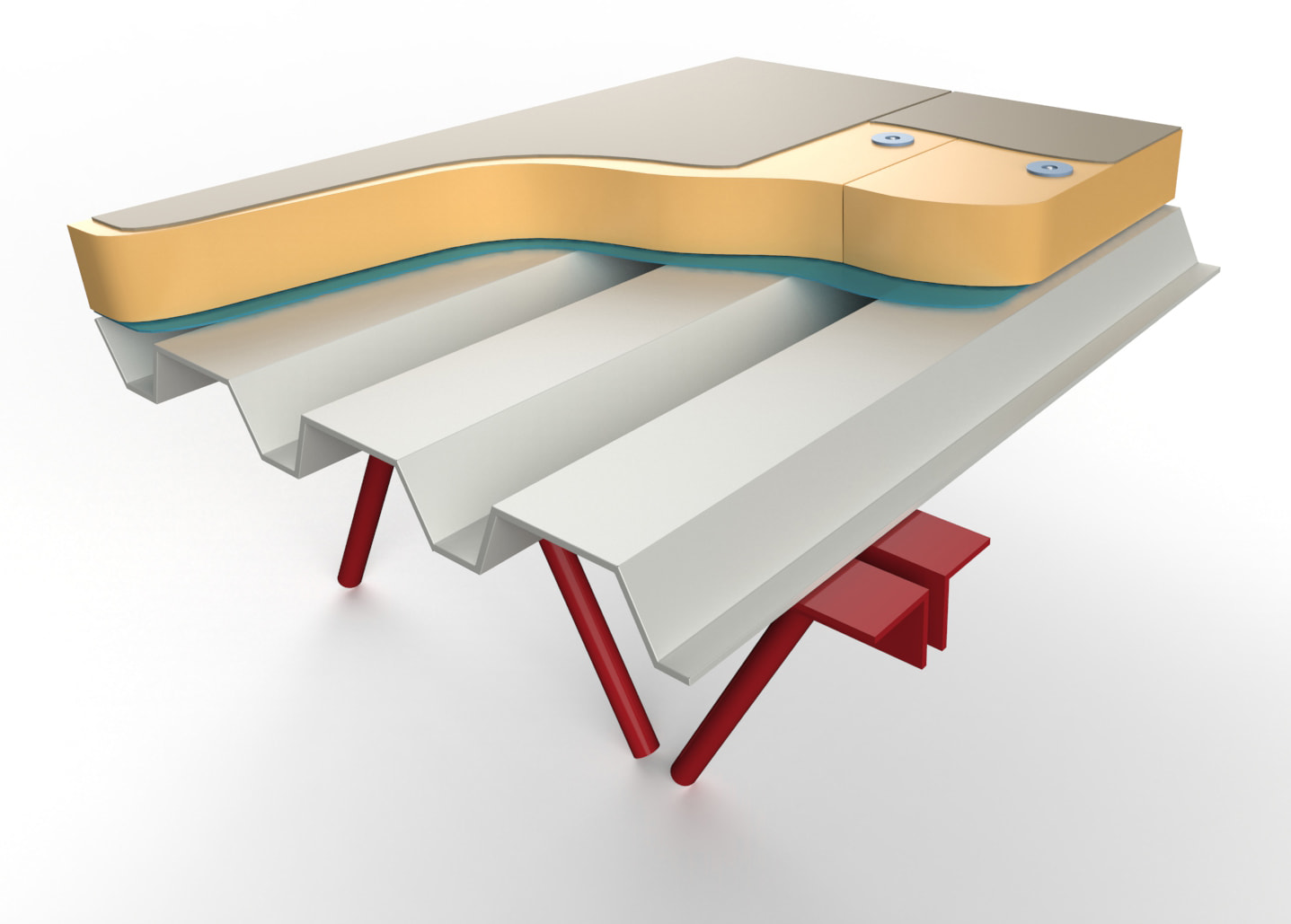 FRP roof deck rendering