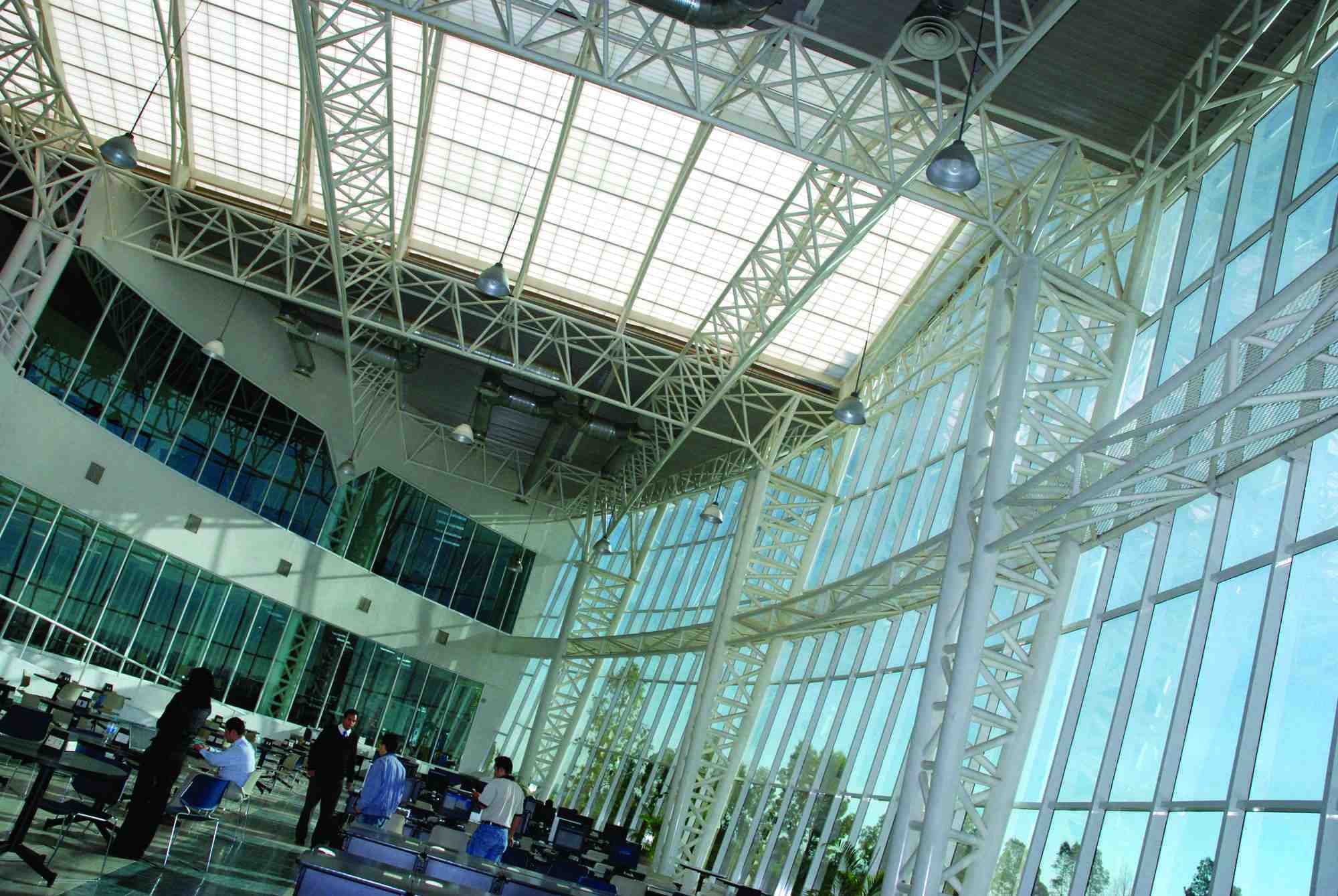 Acrylic roofing and wall panels for offices