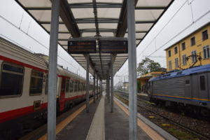 Train platform covered walkway