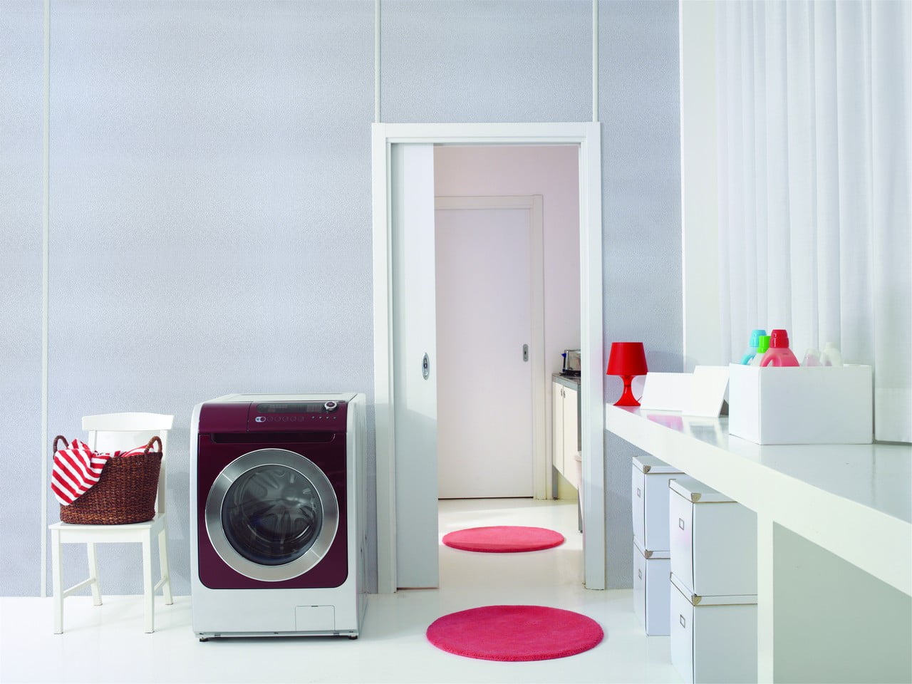 Residential laundry room interior wall panels