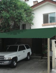 Corrugated panel as carport